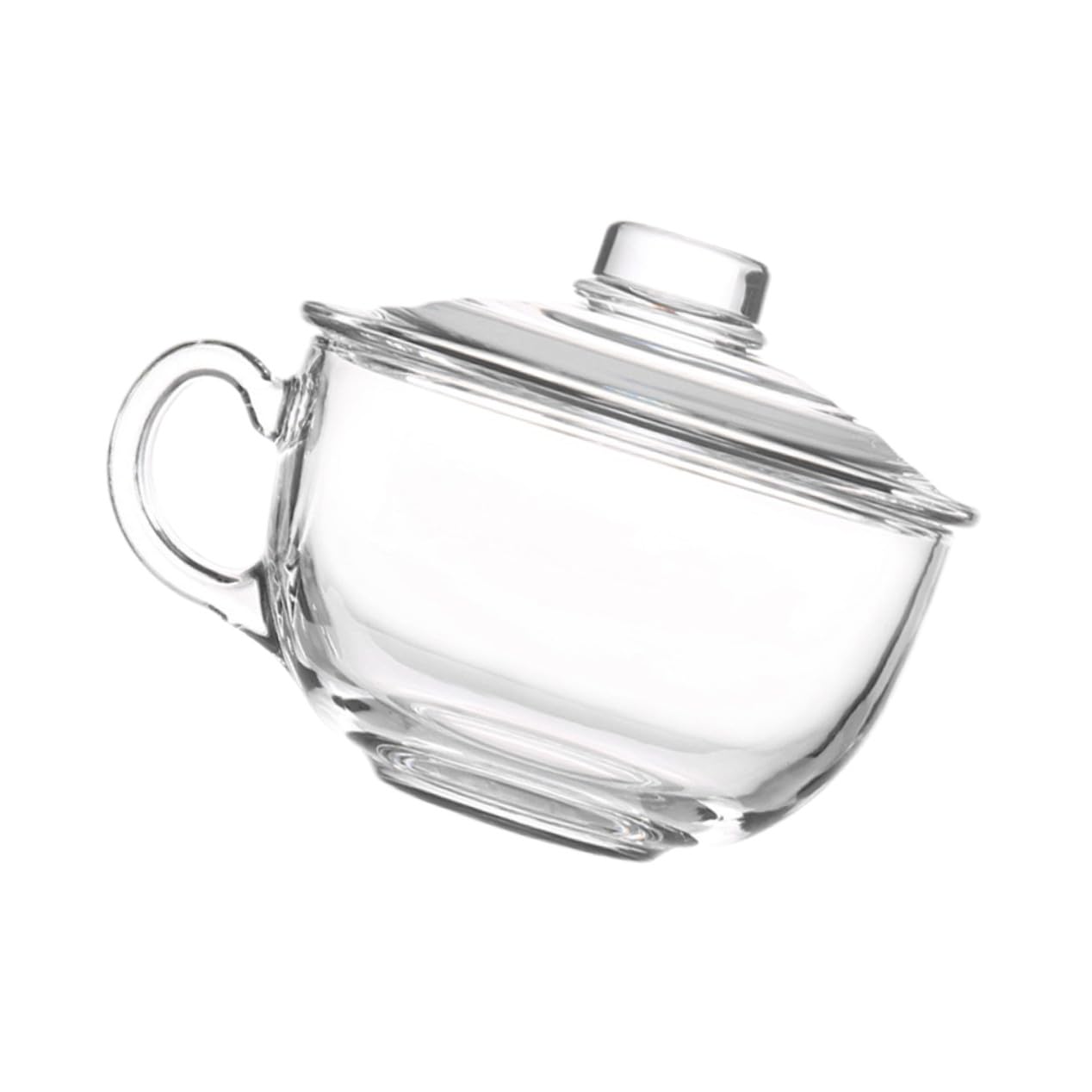 SHOWERORO Tazón de Vidrio Transparente con Tapa y Asa Cuenco para Ensalada Postre y Desayuno Resistente y Elegante para Uso Diario y Reuniones Familiares