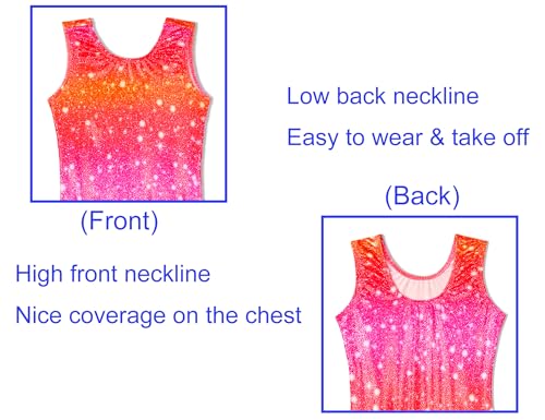 Image of Domusgo Gymnastics Leotards for Girls Sparkly One Piece Biketard Size 1-10Y