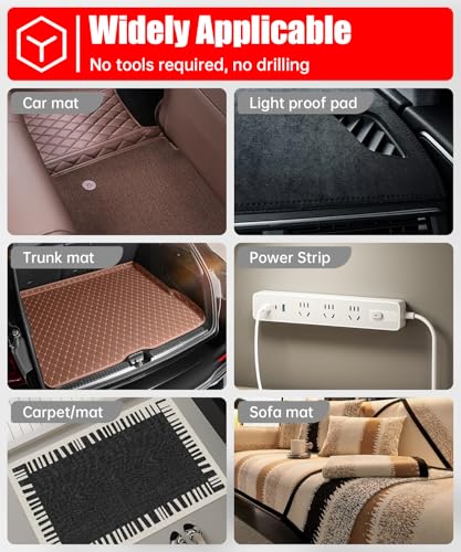Image of PHIXBEAR 4 inch Large Wide Hook and Loop Strips with Super Adhesive Heavy Duty, Heat Resistant Waterproof, Outdoor or Indoor Use, 8 Sets Black 4x2 Inch