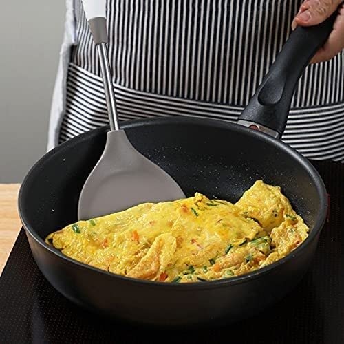 Küchenutensilien Set, Küchenhelfer Set, Grau Kochen Geschirr Werkzeug Silikon Utensilien Set Multifunktionsgriff Antihaft-Spachtel Schöpfkelle Schneebesen Schaufel