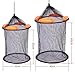 kowaku Float Fish Basket Coated Netting Accessory Drawstring Closure Portable Fishing Cage Foldable for Crayfish Live Caught, 33x35cm