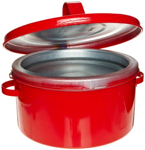 Image of Eagle B-602 Bench Galvanized Steel Safety Can, 2 Quart Capacity, Red