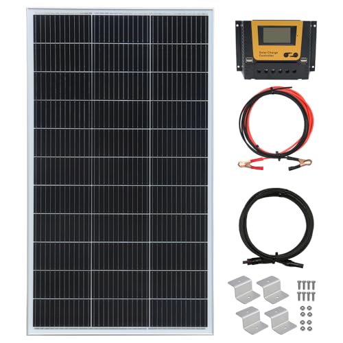 WUZECK 150 Watt 12Volt Solar Panel Kit Monocrystalline Module 20A Charge Controller for RV, Boats, Trailer, Camper,Off-Grid System(150W Solar kit)
