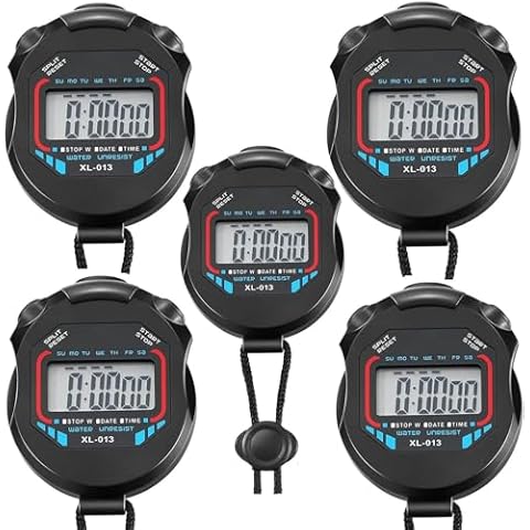 Waterproof Stopwatch Pack of 5pcs/lot Digital Handheld Multi-Function Professional Electronic Chronograph Sports Stopwatch Timer Stop Watch Cover