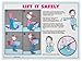 Brady BLSP 18" Height, 24" Width, Laminated Paper, Black, Red, Blue On White Color Prinzing Back Lift Safety Poster, Legend "Lift It Safely"