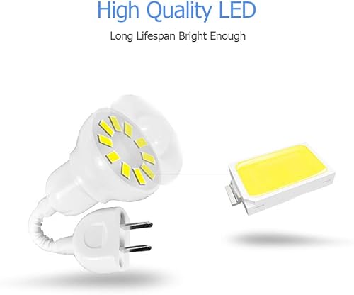 Miniatura 5 de PinghEng Luz nocturna giratoria con sensor de movimiento enchufable, cuello de cisne flexible, 360 direccional, encendidoapagado automático, luz