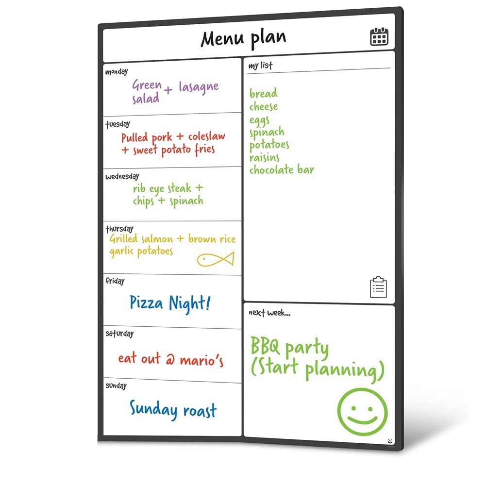 Kliplinc Magnetic Whiteboard, Cabinet Calendar, Food Planner and Shopping List, Whiteboard ¨C Memo Board and Family Planner, Easy to Use