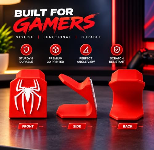 Image of Gaming Controller Stand - Universal Display Holder for PS5, Xbox & Switch Controllers | Spider-Themed Design | Desk Organizer for Gamers