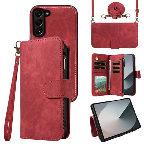 Coque Galaxy Z Fold 6 avec porte-cartes et fermeture éclair pour vos sorties en ville