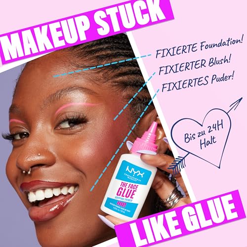 NYX Professional Makeup The Face Glue Gripping Primer, Grundierung, Base, Feuchtigkeitsspendender Primer für 24 Stunden Make-up-Halt, ohne klebrige weiße Rückstände, 35 ml