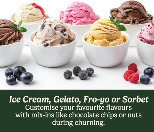 Image of Cuisinart Solo Scoops Ice Cream Maker | Homemade Gelato & Ice cream machine in 25 Mins | Sorbet Maker | Frozen Yogurt Maker | Compact, space saving | 475ml churning bowl | ICEM10