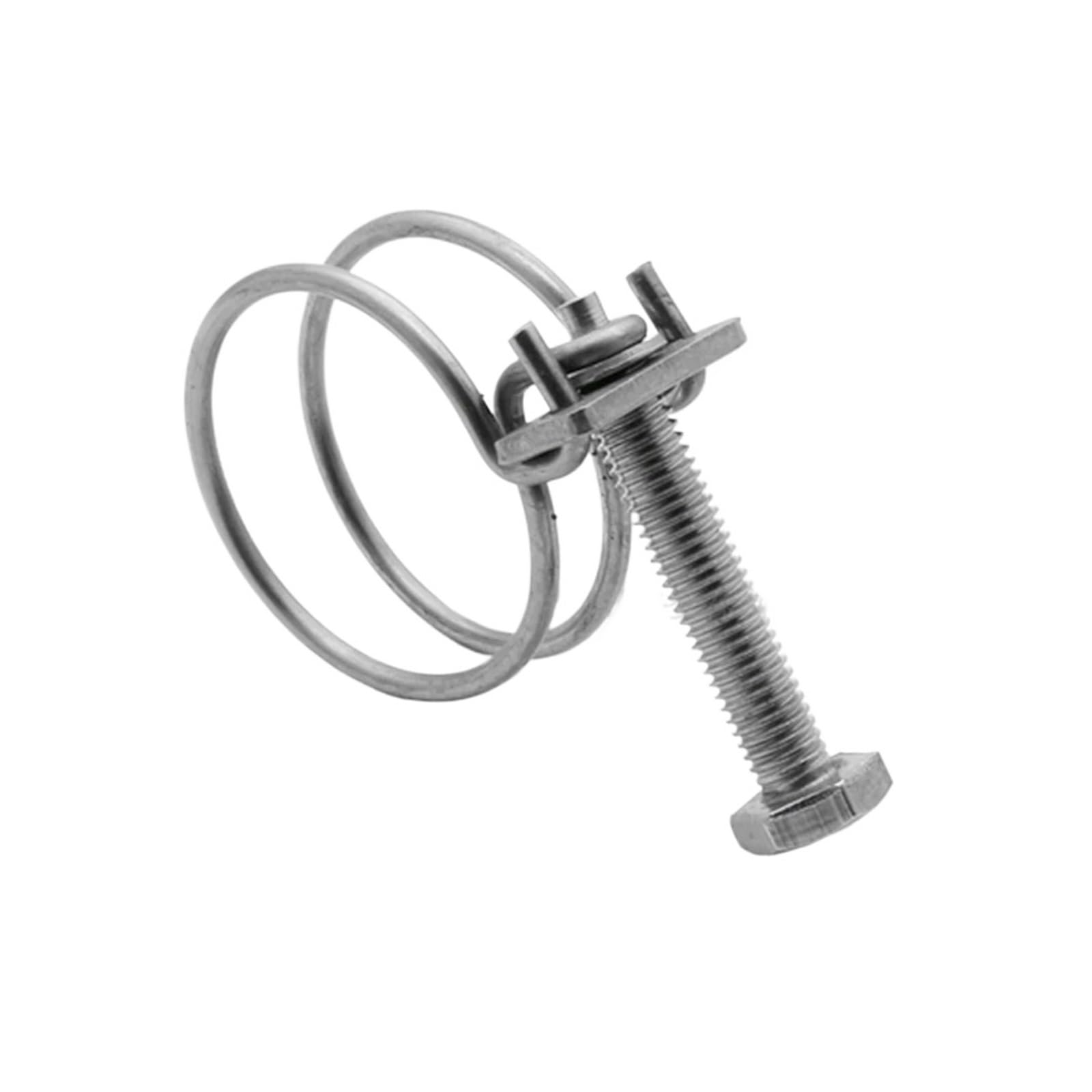 Abrazadera de manguera de doble línea Abrazaderas de manguera de doble alambre de alta resistencia, abrazadera de perno en T ajustable de plomería de acero inoxidable