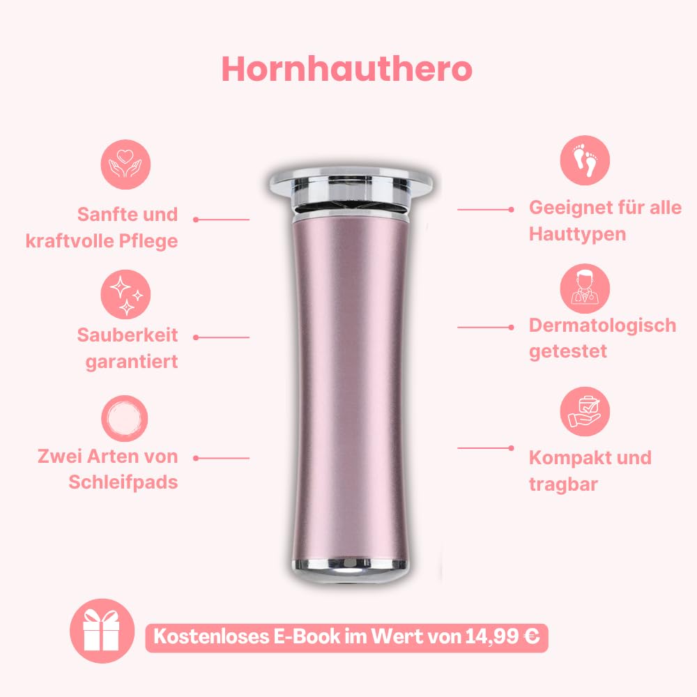 mycana HornhautHero – Babyweiche Füße in nur 5 Minuten Elektrischer Hornhautentferner für effektive Pediküre – 60 Ersatzklingen inklusive