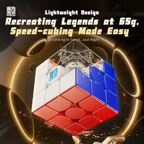 Image of HAWKISTER Kid Moyu Rs3M V5 2023 Magnetic Dual Adjustment 3X3 Speed Cube, Professional 3X3X3 Puzzle Cube Stickerless Rs3M V5 Magnetic Cube (Magnetic Dual Adjustment)
