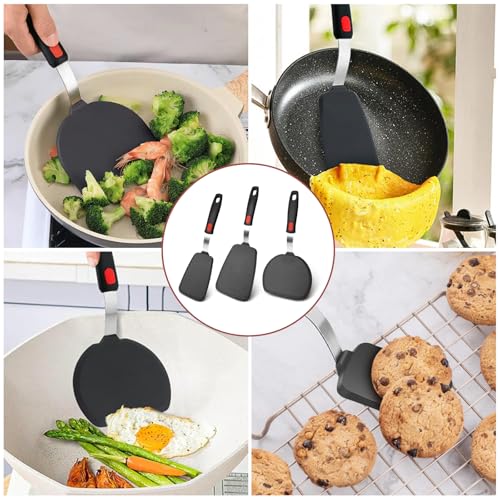 3pc Silicone Cooking Utensils Set, Silicone Spatula Turner Set, Wide Spatula Turner, Nonstick Cookware Set for Kitchen Use,Send Goods from Local Warehouse - Image 6