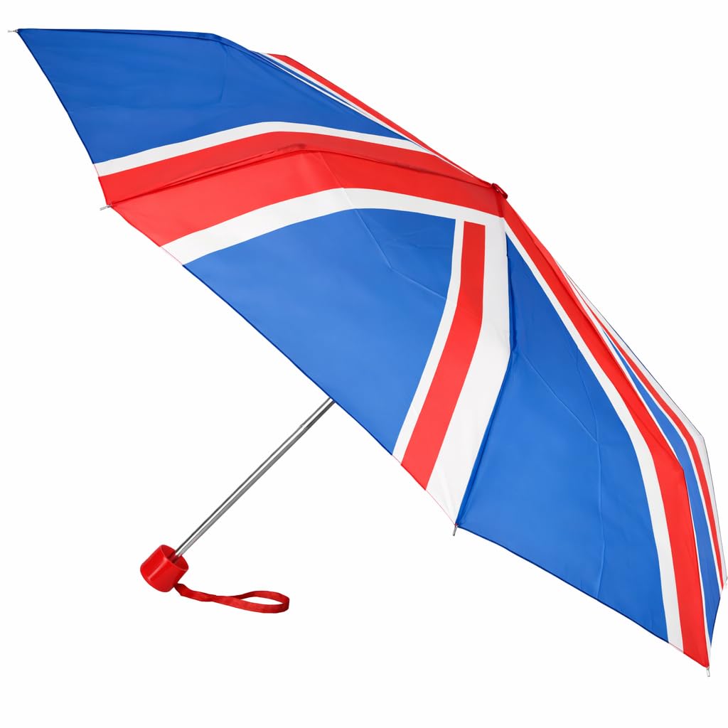 A2Z Union Jack Supermini Umbrella Windproof Weather Resistant Compact Patriotic England UK British Flag Folding Souvenir Umbrellas Ladies and Men Unisex Walking Brolly Portable Shade Travel Umbrella