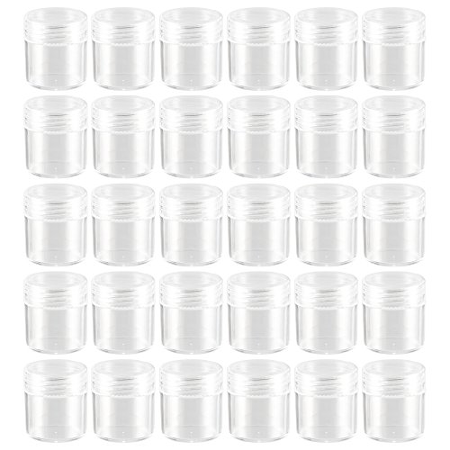 Preisvergleich Produktbild 30 x Nailart Döschen Dosen klar (leer) 7ml mit Schraubverschluss