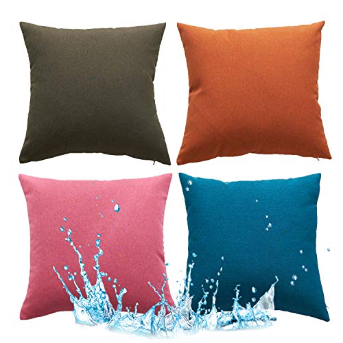 Cojines Interior Banca Coche Silla Soporte Exterior Impermeable Decoración Sofá Funda Cuadrada Almohada Envoltorio de Regalo (45 x 45 cm) (4 unidades mezcladas)