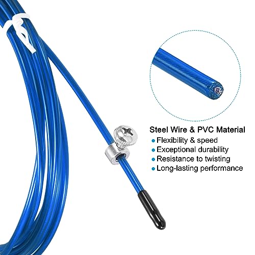 PATIKIL 10Ft Speed Jump Rope Replacement Cable, 2.5mm Professional Skipping Rope Steel Wire Replace for High Speed Jump Ropes Blue - Image 4