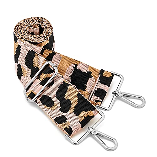 Image of Silvery Buckles Wide Shoulder Strap Adjustable Replacement Belt Crossbody Canvas Bag Handbag