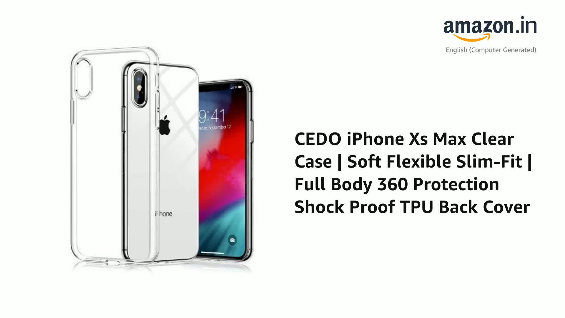 CEDO iPhone Xs Max Clear Case | Soft Flexible Slim-Fit | Full Body