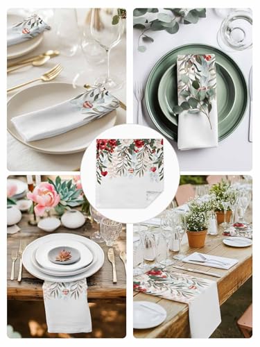 Set de 4 Servilletas de Tela Florales Blancas 50.5x50.5 cm miniatura 6