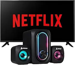 Caixa De Som Gamer Para Pc Smart TV Bluetooth Multimidia 2.1 Led Rgb P2 Usb Celular