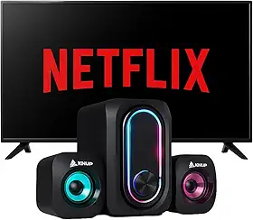 Caixa De Som Gamer Para Pc Smart TV Bluetooth Multimidia 2.1 Led Rgb P2 Usb Celular