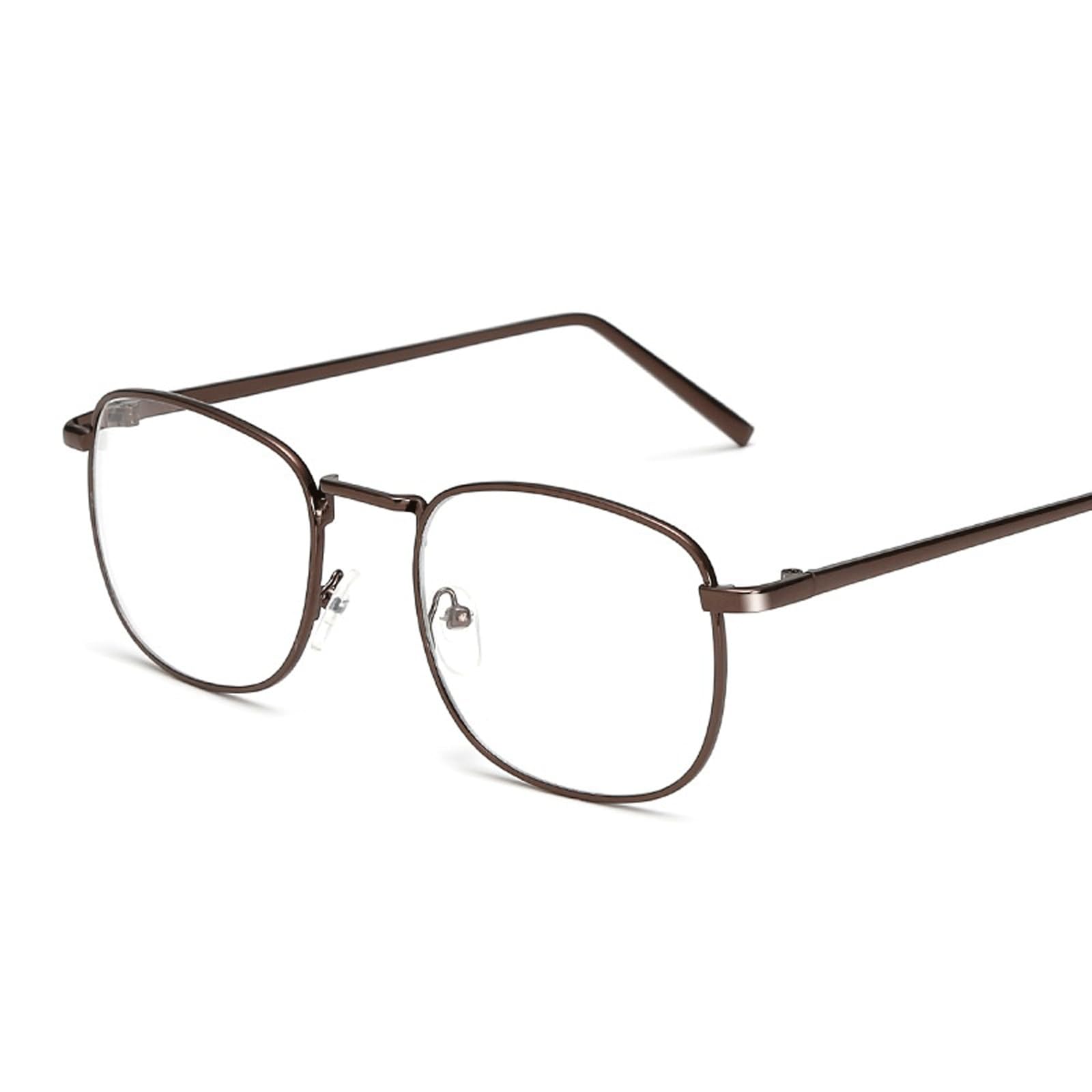 KLJUddGY Unisex Eyewear Frames Square Spectacles for Computer Non Prescription Eyeglasses Reading Glasses Full Rim Glasses Lightweight(Caf�)