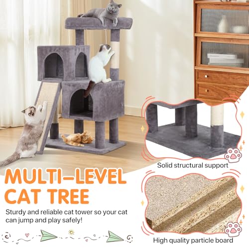 Árbol para gatos con rascador y dos pisos 36 pulgadas miniatura 3