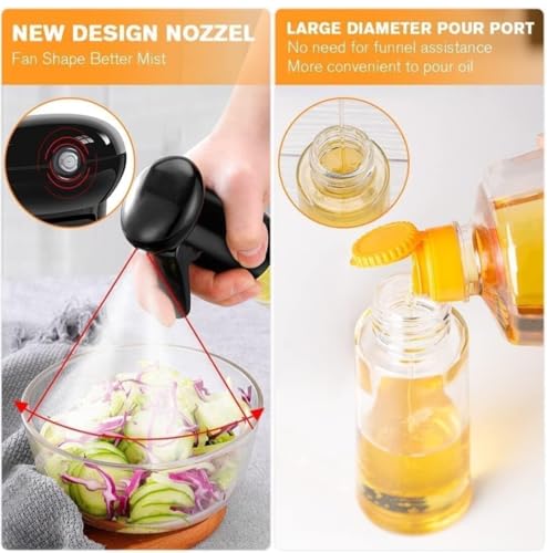 Image of YTM 220ML Oil Sprayer for Cooking, Refillable Olive Oil Spray Bottle, Fine Mist Spray Oil Dispenser for Air Fryer, BBQ, Salad, Roasting & Kitchen Use (Spray Bottle)