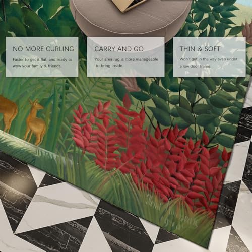 Tapis de sol jungle 120x180cm antidérapant et léger pour salon