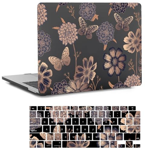 Carcasa MacBook Air 13 M1 acabado premium diseño floral con protector de teclado A2179