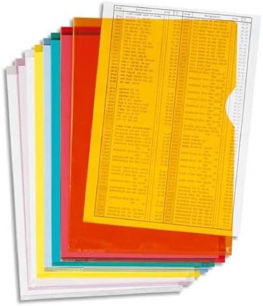 Exacompta 661230E Confezione da 100 Buste in PVC, Colore Multicolore