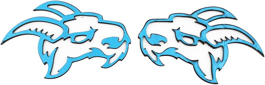 2Pc Angry Goat Custom Emblem Badge for Truck SUV Car (Black)