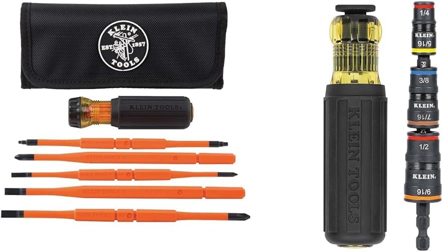 8-in-1 Interchangeable Insulated Screwdriver Set and 7-in-1 Impact Flip Socket Set with Handle