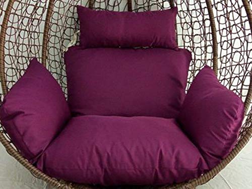 Hamaca De Huevo Colgante Cojines para Sillas,balanceo Grueso Cojín del Asiento Sin Soporte Balancín Desmontable Almohadillas para Sillas-púrpura