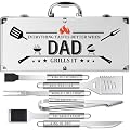 Dad Gifts, Dad Birthday Gifts from Daughter Son Heavy Duty Grilling Accessories Kit for Backyard BBQ, Thick Stainless Steel Grill Utensils with Non-Slip Handle Tool for Man on Christmas