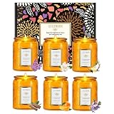 Positive Energy Candle Gift for Women, 6 Pack Yellow Jar Scented Soy Candles, Home Fragrance Set for Happiness & Relaxation, Birthday Gifts, Cozy Room Decor Candle Set