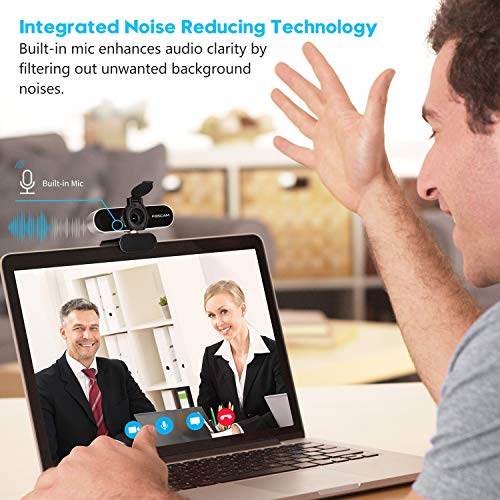 Webcam com microfone para laptop desktop, Foscam 1080p HD USB Streaming Web Cam para Windows Mac OS,