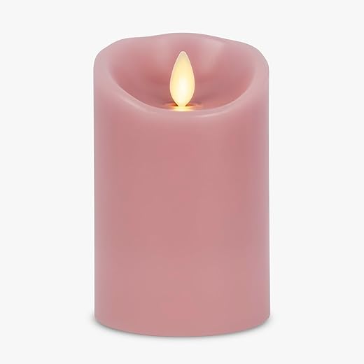 Luminara Blooming Mauve Garden Pillar Candles – Flameless&hellip;