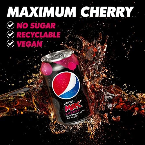 Pepsi Max Cherry Maximum Cherry Cans, 8 x 330ml