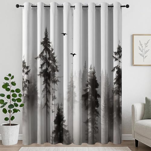 Rideaux occultants forêt 160x260cm | Double panneau opaque isolant
