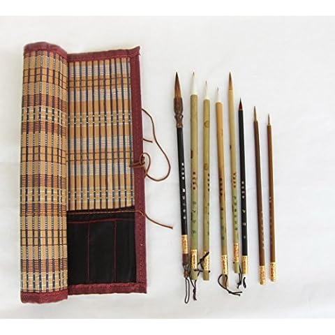 Professional Chinese Art Brush Set 8 Pcs Chinese Paint Brush Kit with Mat Cover