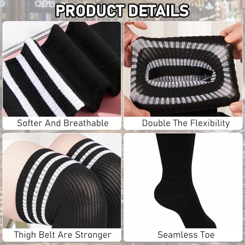 Plus Size Thigh High Socks,Plus Size Thigh High Stockings for Women,Extra Long Striped Over The Knee Socks Leg Warmers4