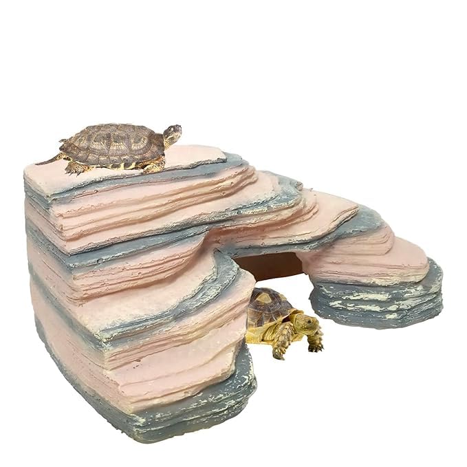 GIG BAZAAR-Aquarium Turtle Bridge Ornaments Underwater Landscape Resting Turtle Hiding Cave Habitat Ornament Looking (Pink) (B0CY9LZRWH) Amazon Price History, Amazon Price Tracker