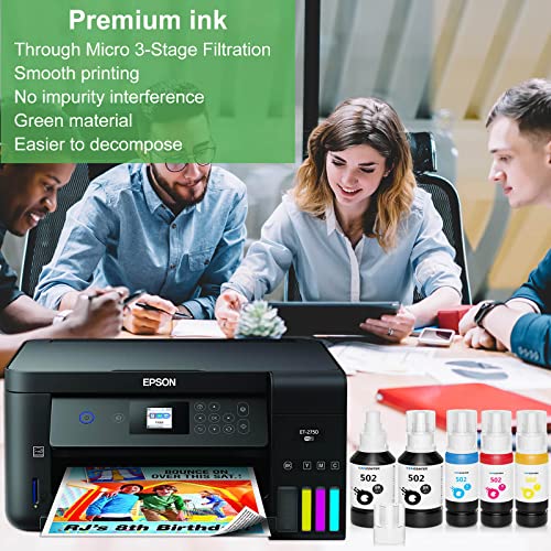 Officenter 10 Pack T502 502 Ink Refill Bottles For Ecotank Et-2760 Et-4760 Et-2750 Et-3760 Et-2850 Et-15000 St-4000 St-2000 Et-3710 Et-3850 Et-3750 Et-4850 Et-3830 Et-4750 Et-2700 St-3000 Printer #TOP5