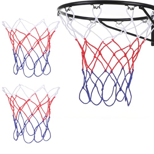 Matwsec Lot de 2 filets de basketball pour panier de basket - 8 passants - Pour montage en intérieur et en extérieur - Convient par tous les temps