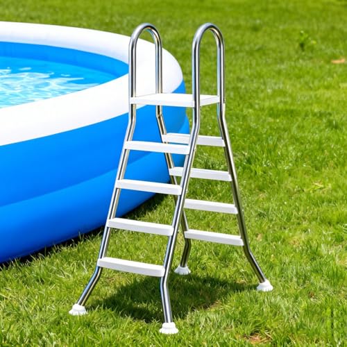 Escalera Para Piscina Elevada 4 Pasos Doble Cara Acero miniatura 1