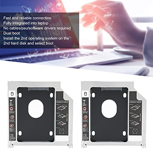aqxreight 2Pcs 2nd SSD HDD Adaptador Caja 5mm DVD miniatura 3